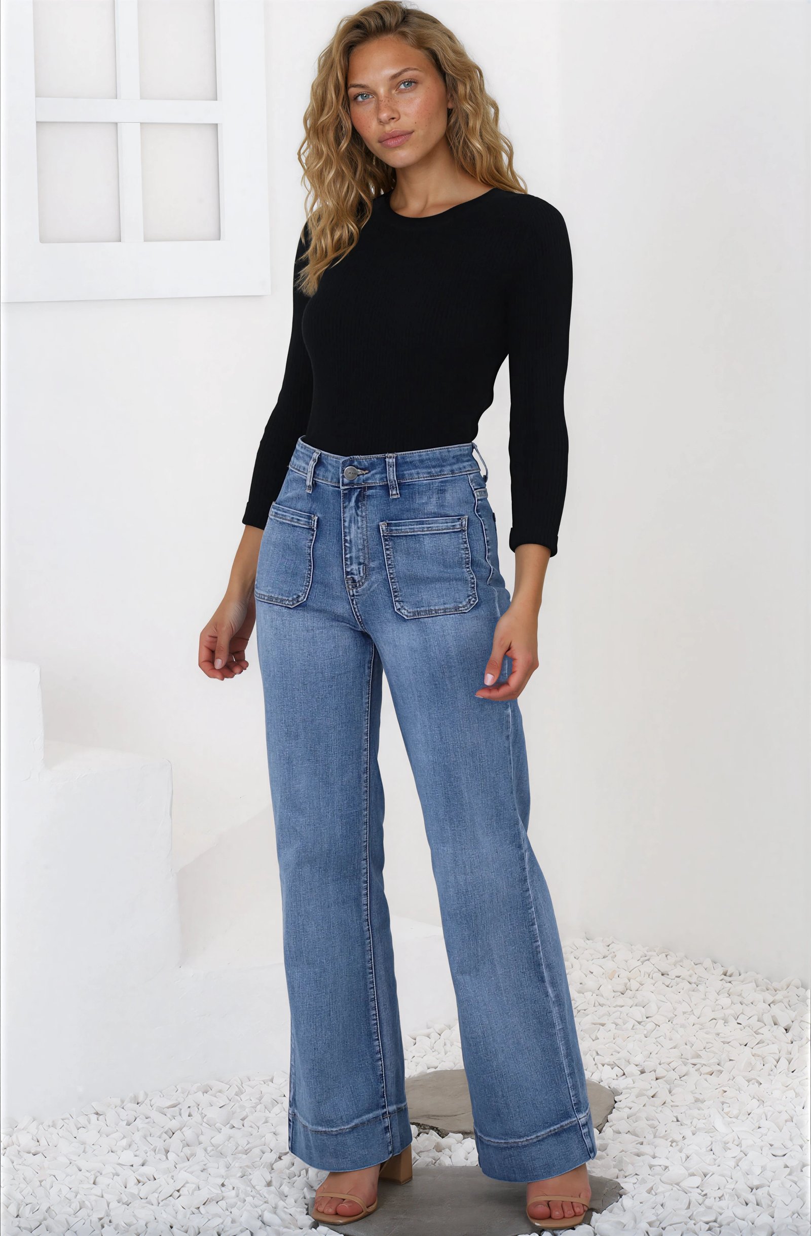 CindyJeans-MidDenimWash-14_38650ec9-950b-40b5-b539-2acd7c51bdac Cindy Wide Leg Jean in Mid Denim Wash - Image 1