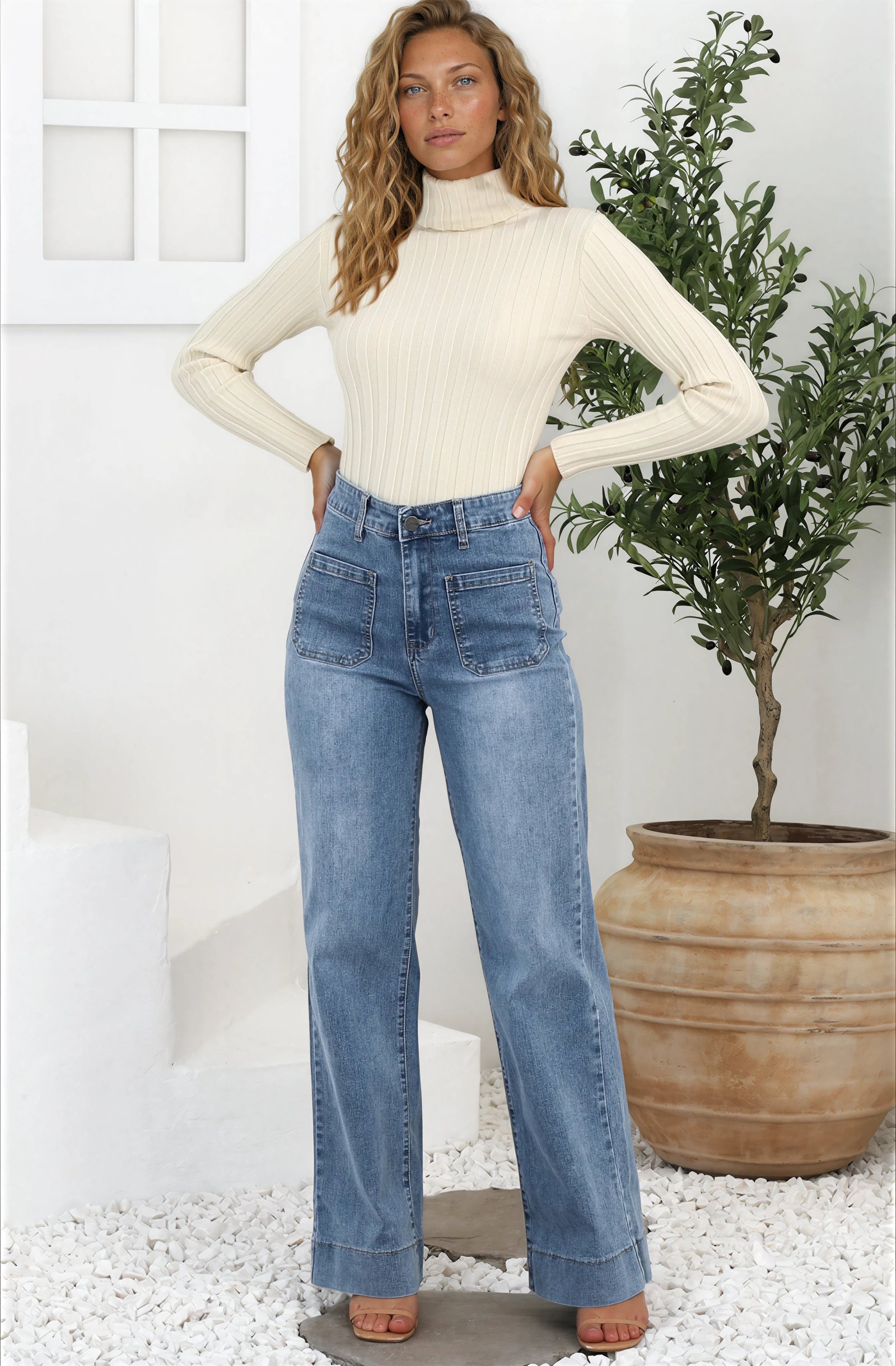 CindyJeans-StoneWashDenim_-7_9dd7ca29-0b75-4c56-a43f-0a21fa48a01b Cindy Wide Leg Jeans in Stone Wash Denim - Image 1